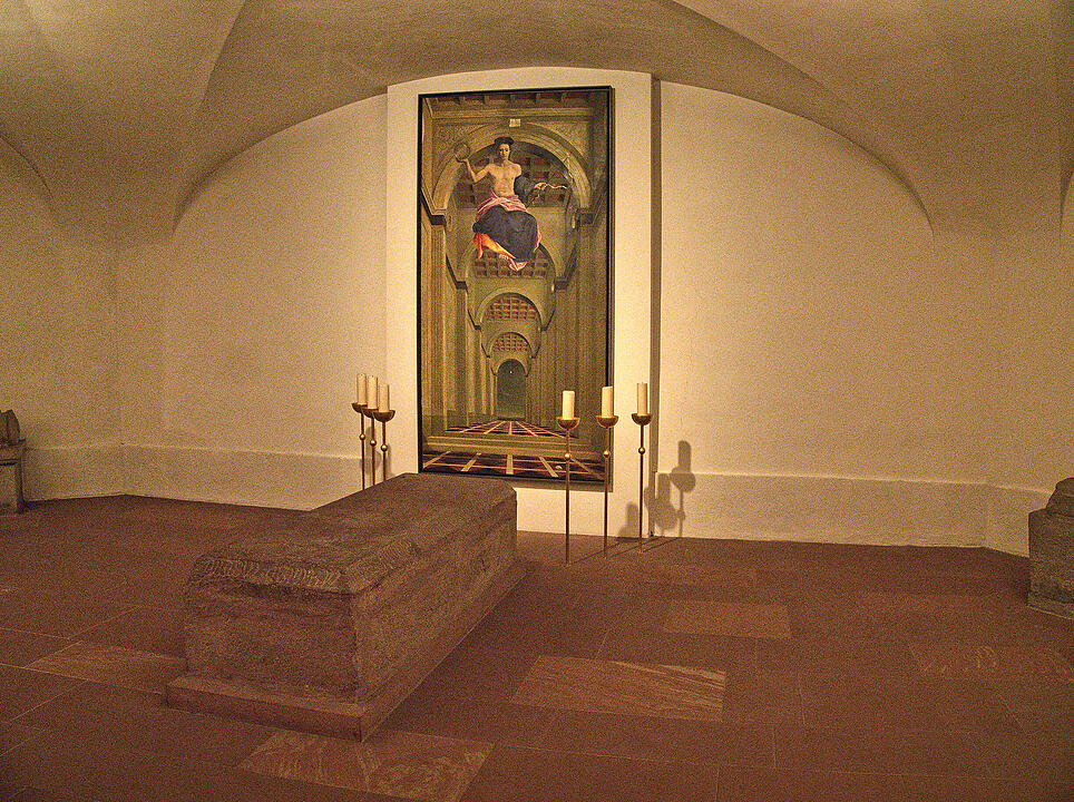 Die Stiftskirche in der Würzburger Altstadt