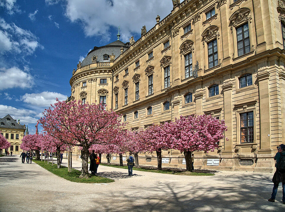 Die Würzburger Residenz im Frühling