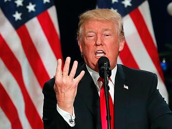 Eine ungewöhnliche Montage aus Reden des US-Präsidenten Donald Trump geht gerade auf Youtube und anderen Netzwerken viral.  Foto: Jeff Roberson/AP/dpa