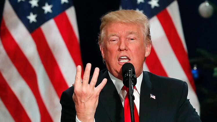 Eine ungewöhnliche Montage aus Reden des US-Präsidenten Donald Trump geht gerade auf Youtube und anderen Netzwerken viral.  Foto: Jeff Roberson/AP/dpa