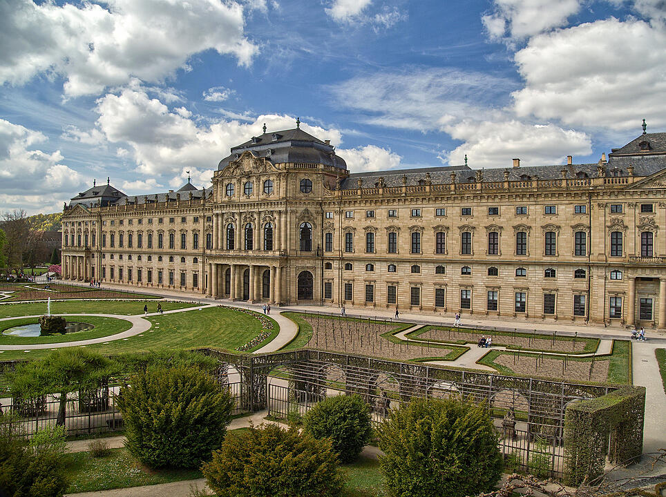 Die Würzburger Residenz im Frühling