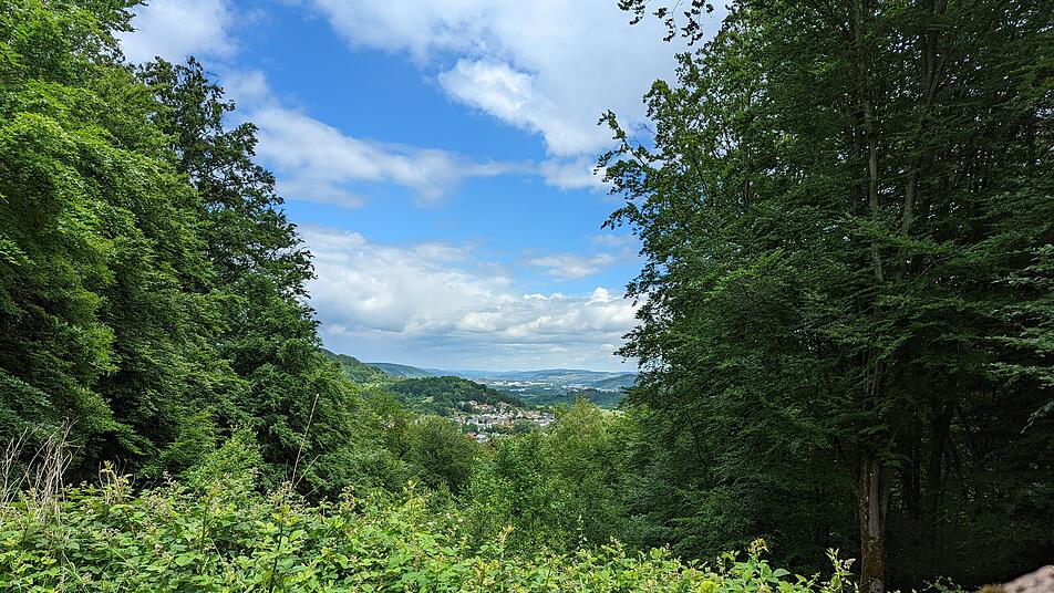 Vom Tempelberg aus hast du einen schönen Blick auf Tawern im Tal.