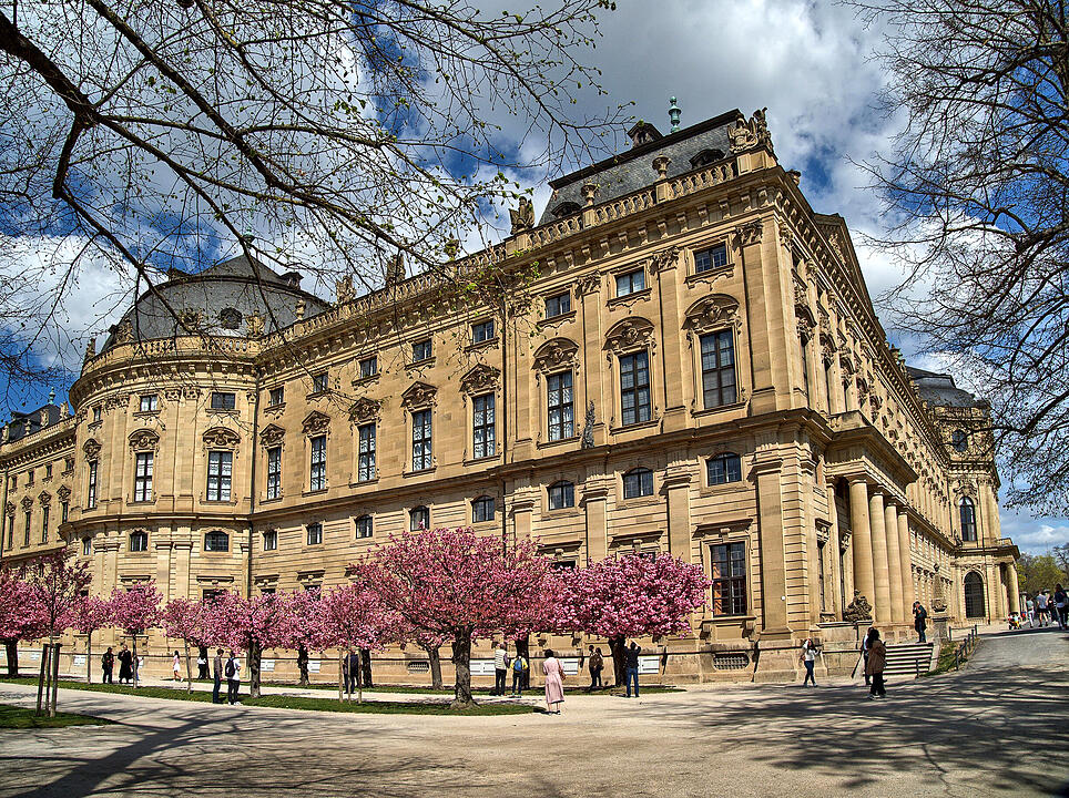 Die Würzburger Residenz im Frühling