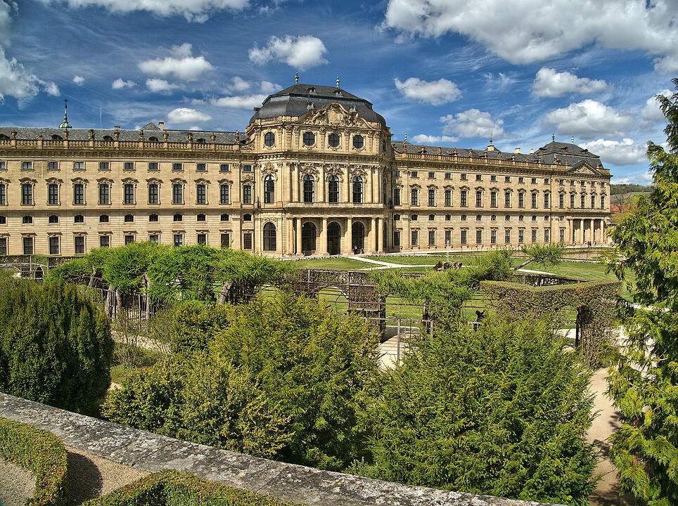 Die Würzburger Residenz im Frühling