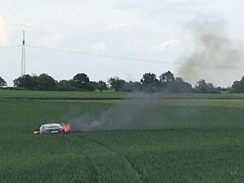 Es entstand 1000 Euro Schaden am Getreidefeld. Foto: Polizeiinspektion Germersheim