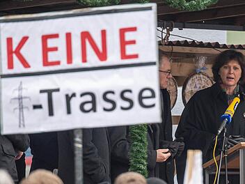 Proteste gab es auch am Mittwoch beim Rossmarkt in Berching. Foto: Armin Weigel/dpa