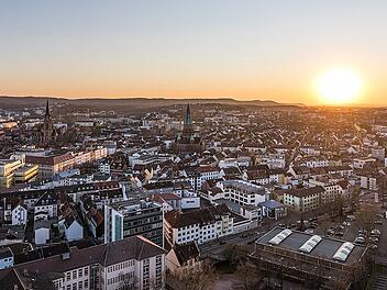 Der Sonnenuntergang über Kaiserslautern.