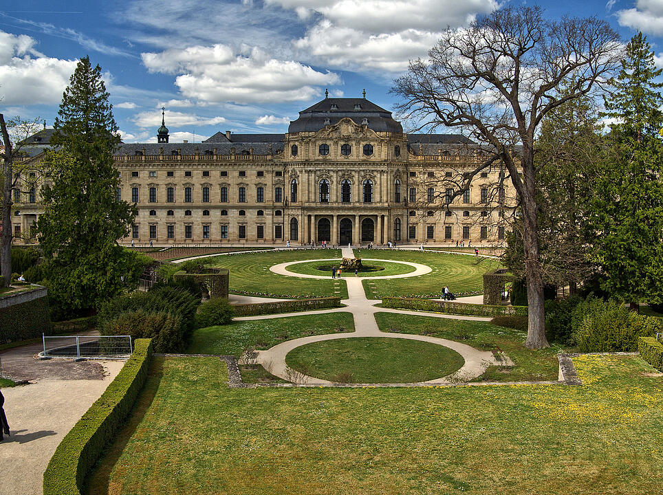 Die Würzburger Residenz im Frühling