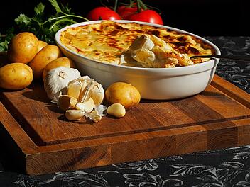 Vegetarisches Kürbis-Kartoffel-Gratin - einfach lecker!