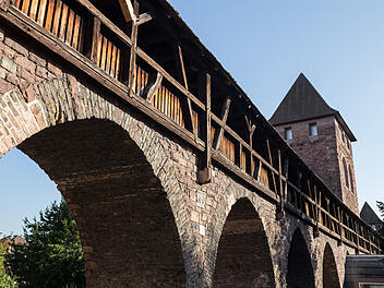 Die historische Stadtmauer und das Nibelungen-Museum in Worms