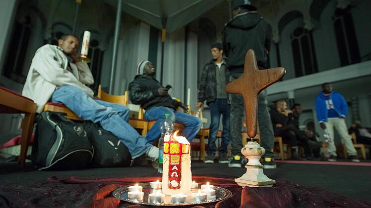 Flüchtlinge in einer Kirche in Berlin-Kreuzberg  Foto: imago