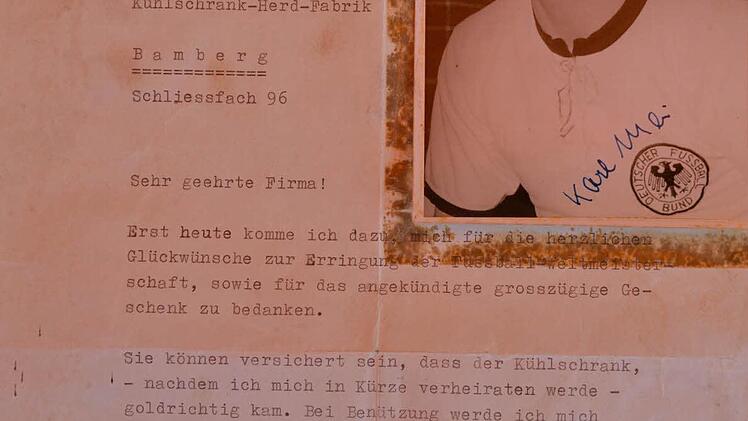 Das Dankschreiben von Karl Mai. Foto: Privatarchiv Gerd Wohlhöfner