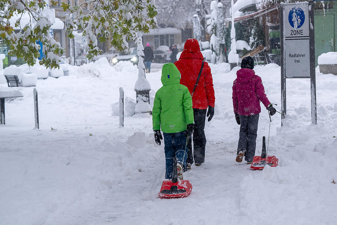 Wintereinbruch in Süddeutschland - München