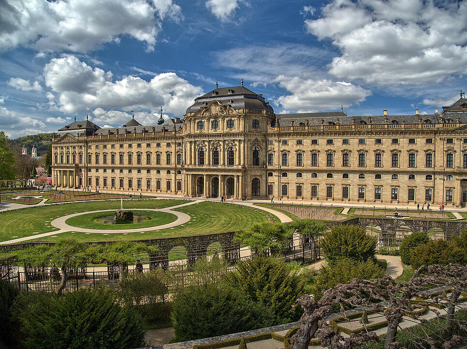 Die Würzburger Residenz im Frühling