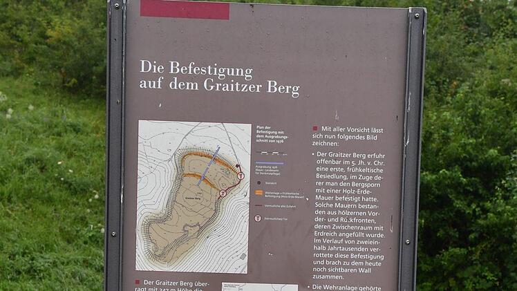 Ein Erklär-Schild am "Berglein", dem Marktgraitzer Hausberg. Foto: Ronald Rinklef