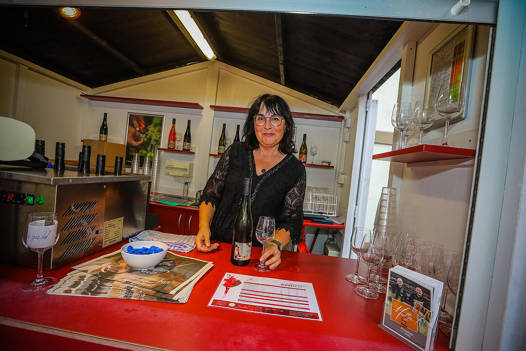 Die fränkische Weinkönigin Eva Brockmann war auch vor Ort.
