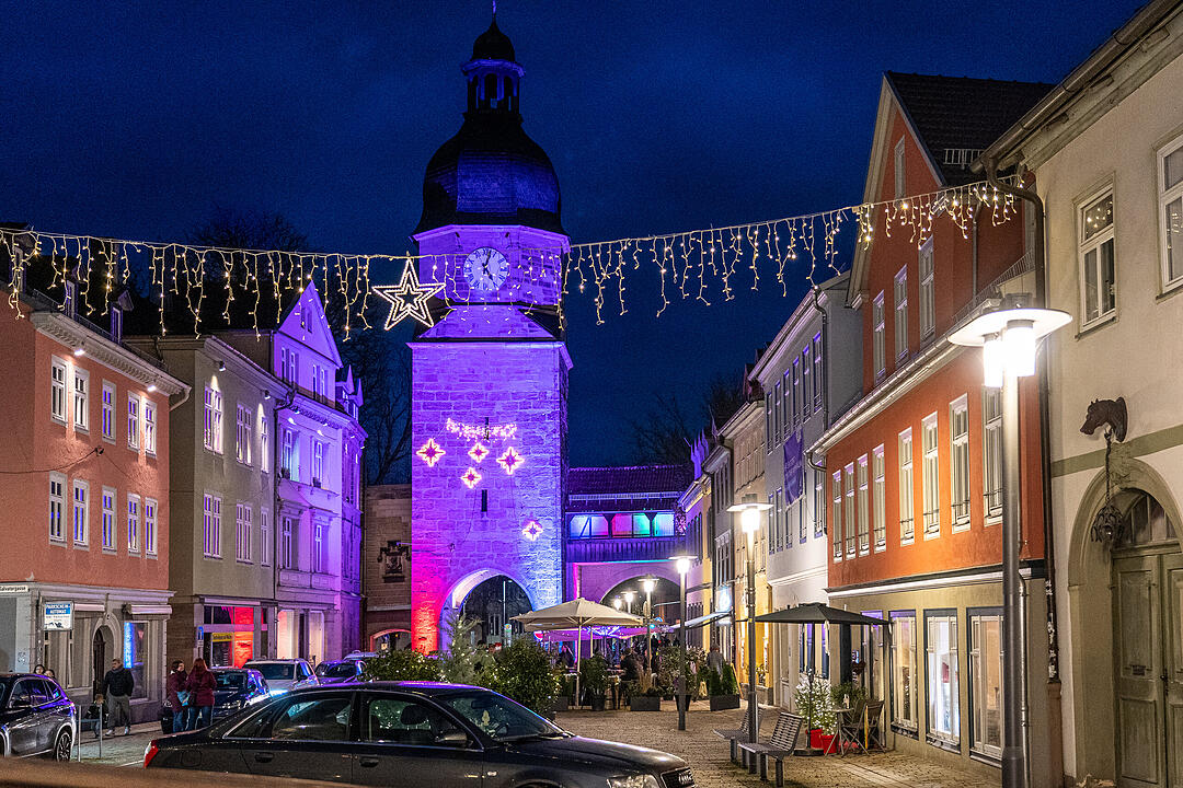 Die Innenstadt wird wunderschön erleuchtet.