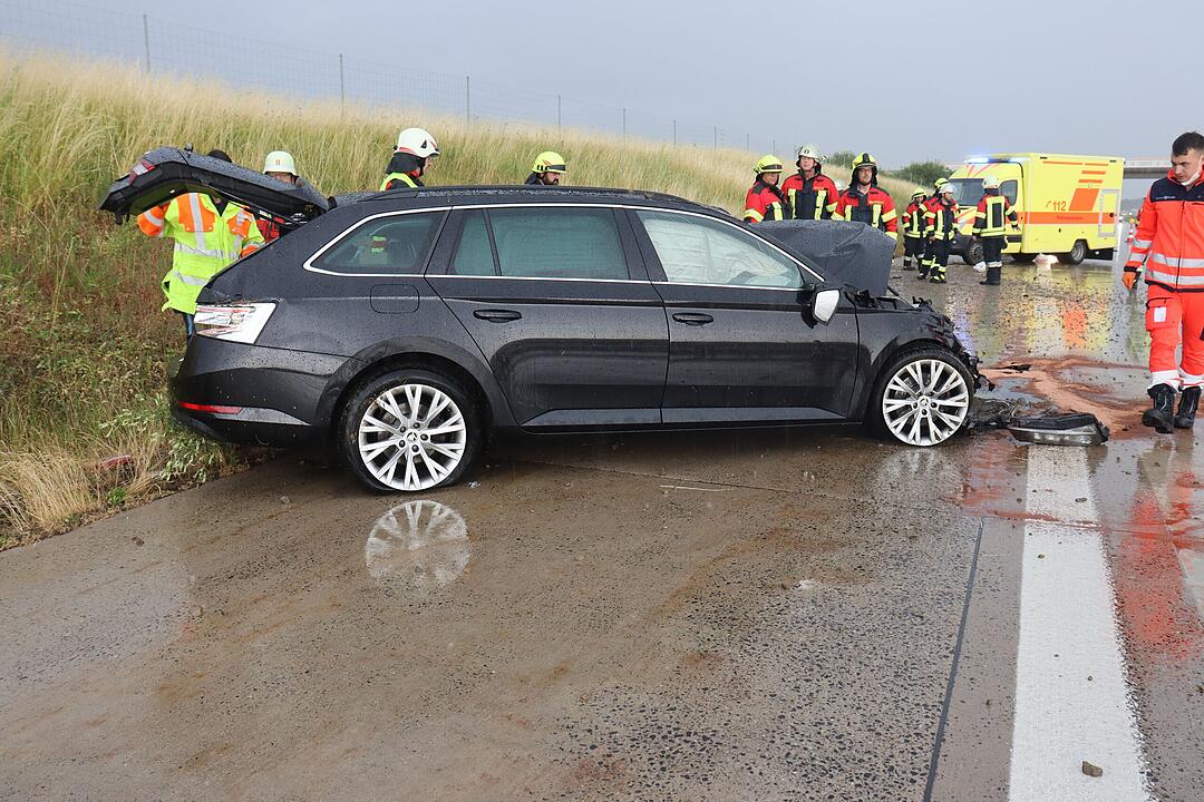Starkregen am Mittwoch, 29. Juni 2022, verursacht vier Unfälle auf der A73