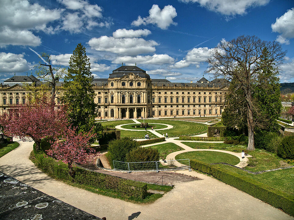Die Würzburger Residenz im Frühling