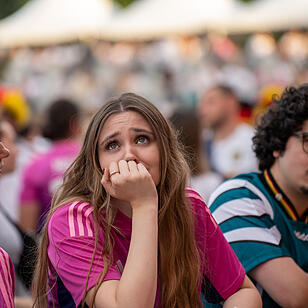 Fans schauen das EM-Viertelfinale zwischen Duetschland und Spanien in Nürnberg