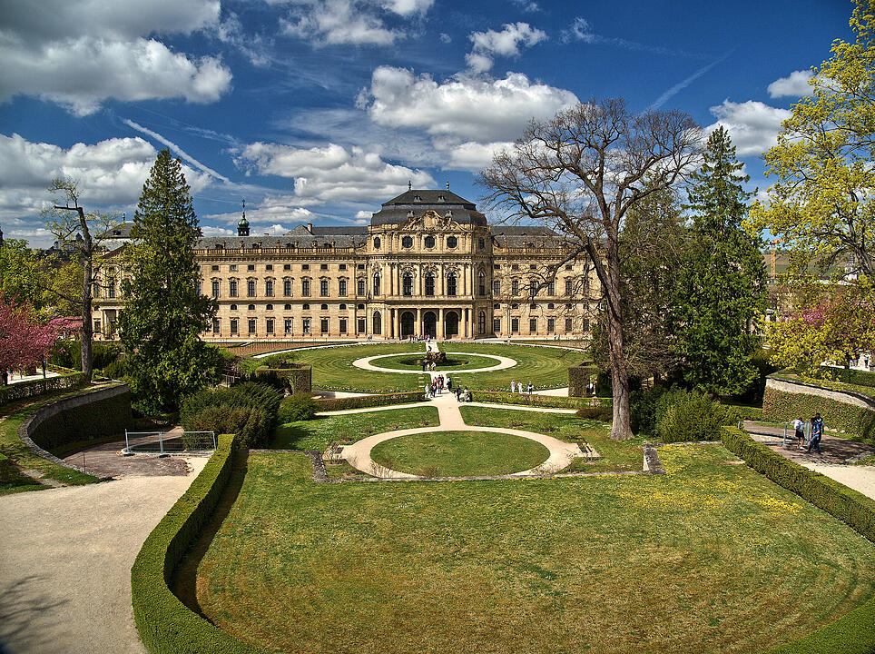 Die Würzburger Residenz im Frühling