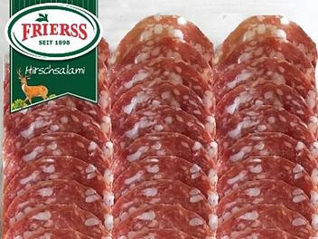 Diese Hirschsalami mit 100 Gramm Inhalt ist vom Rückruf betroffen. Foto: Frierss GmbH