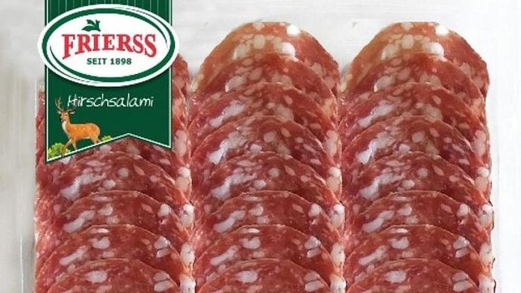 Diese Hirschsalami mit 100 Gramm Inhalt ist vom Rückruf betroffen. Foto: Frierss GmbH