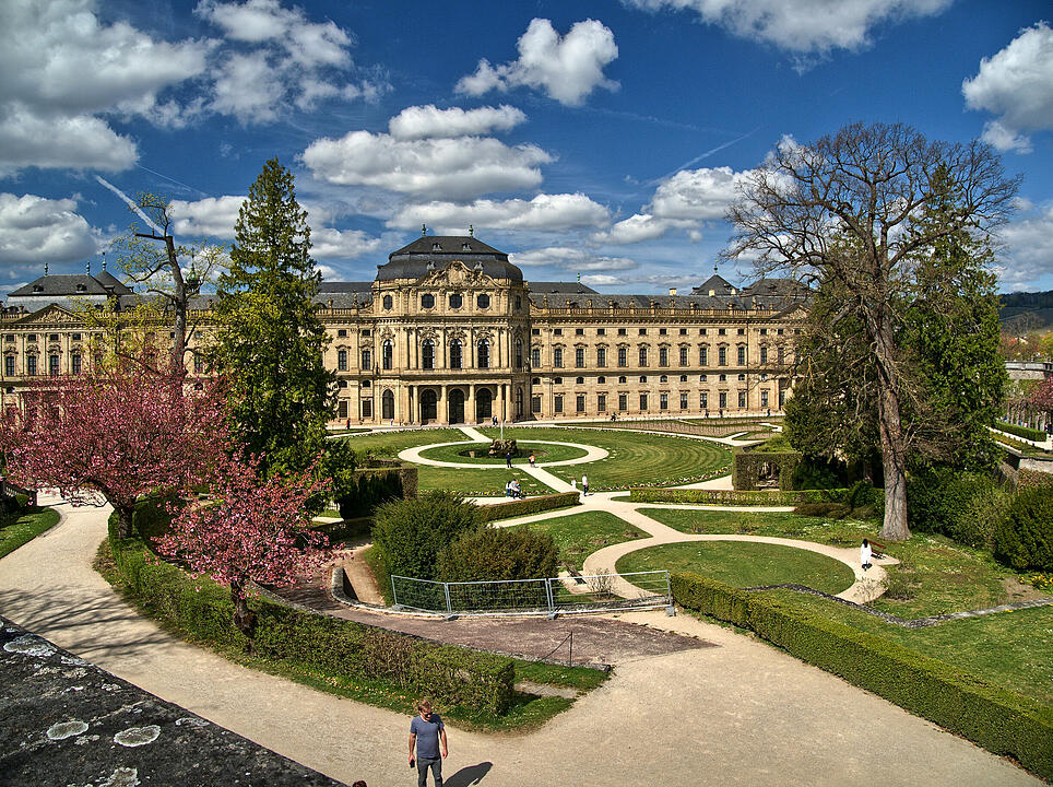 Die Würzburger Residenz im Frühling