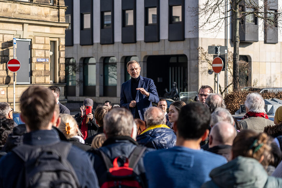 Der Spitzenkandidat der Liberalen gab sich bürgernah.