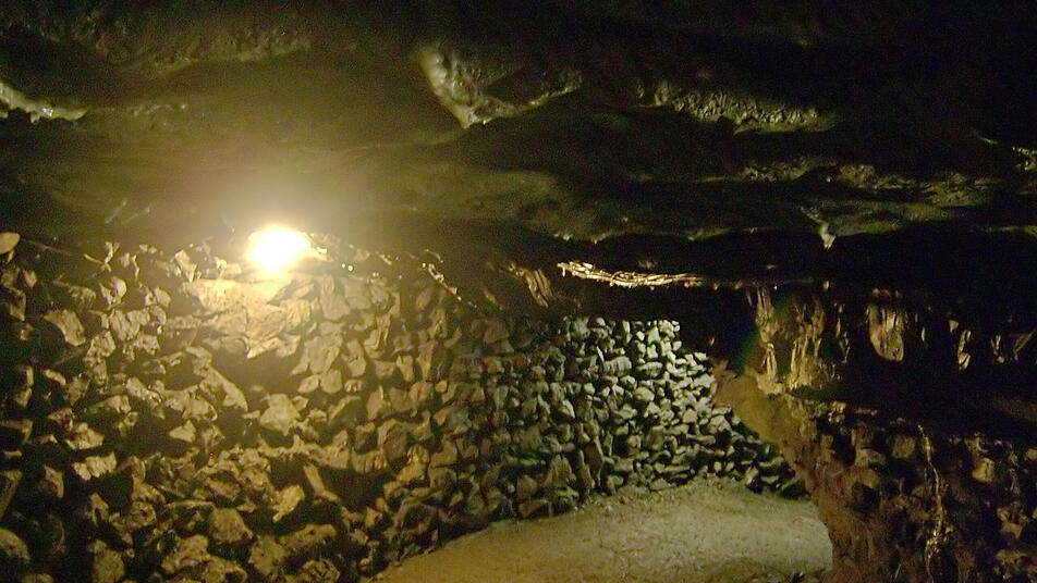 Ein Einblick in das Kalkbergwerk Wolfstein.